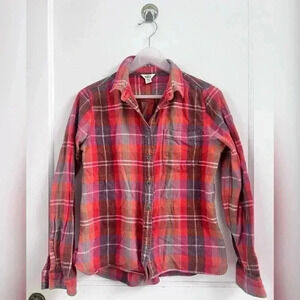Woolrich red flannel button down shirt Size M